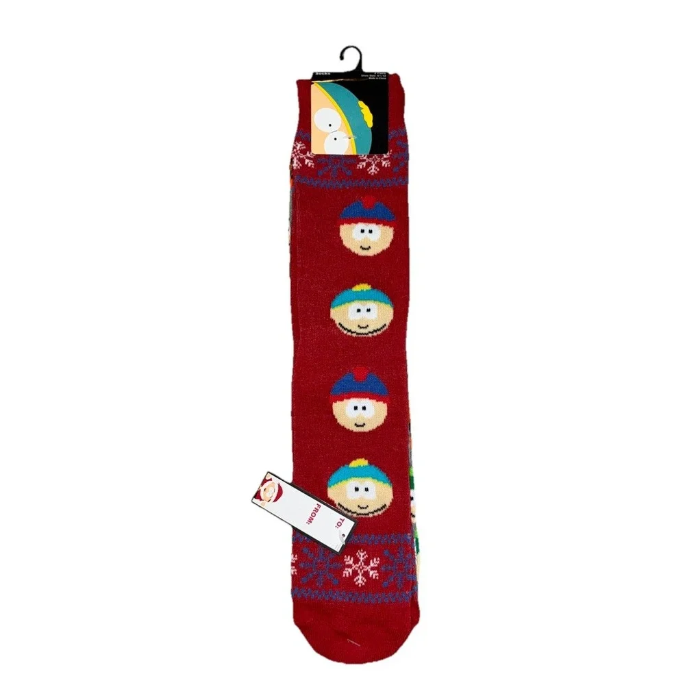 South Park Christmas Crew Socks Men's 6.5-12‎ Cartman 2 Pairs Holiday Gift NEW